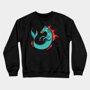 Hippocampus seahorse greek mythic Crewneck Sweatshirt